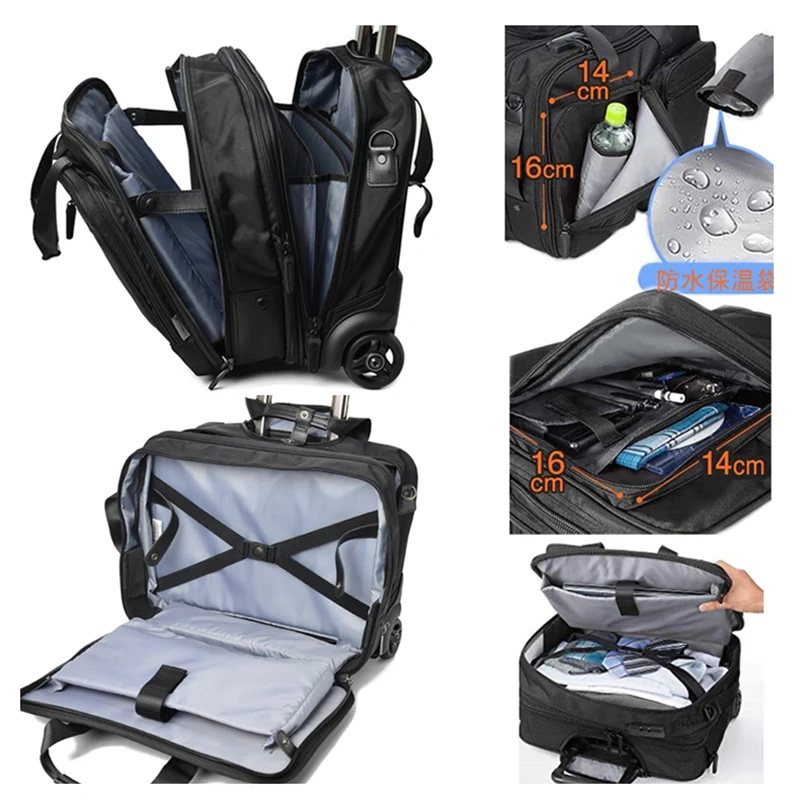 Многофункциональный дорожный чемоданчик на колесах для мужчин и женщин сумка