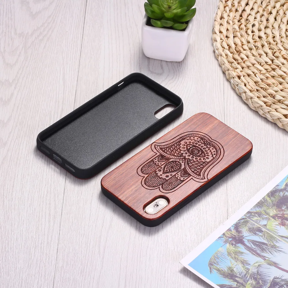 Хна винтажная ручная Мандала гравировка на дереве чехол для телефона iPhone12 6 6S 6Plus 7