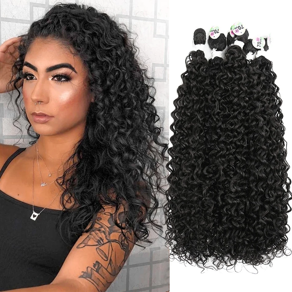 Синтетические волосы пряди кудрявый вьющийся волос 3 шт./100 г термостойкие