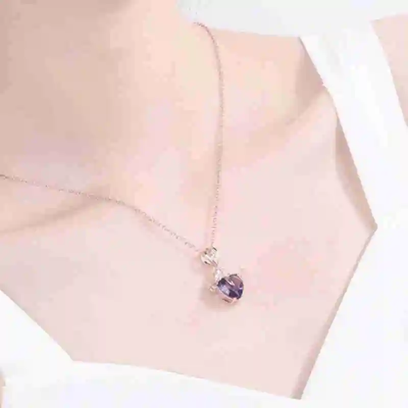 

Heart Necklace Set with Rose Including Necklace Jewelry Box Valentine's Day Gift for Women