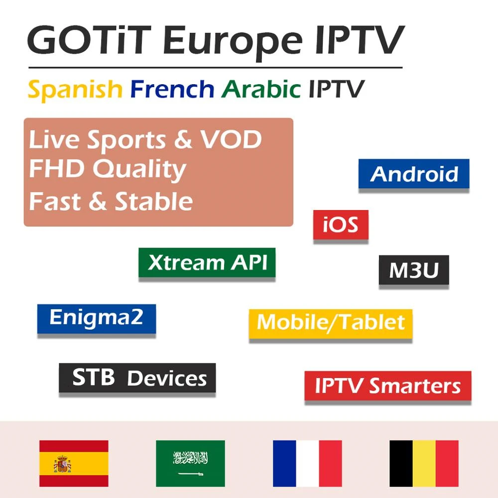 1 год 4000+ HD Live tv Испания подключение IPTV на арабском для Испании Франции арабский Германия IPTV для enigma2 Android M3U smart tv IP