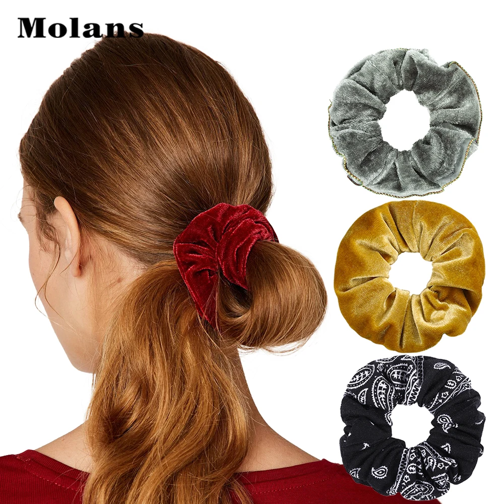 Женские резинки для волос MOLANS бархатные эластичные женские головные уборы лента
