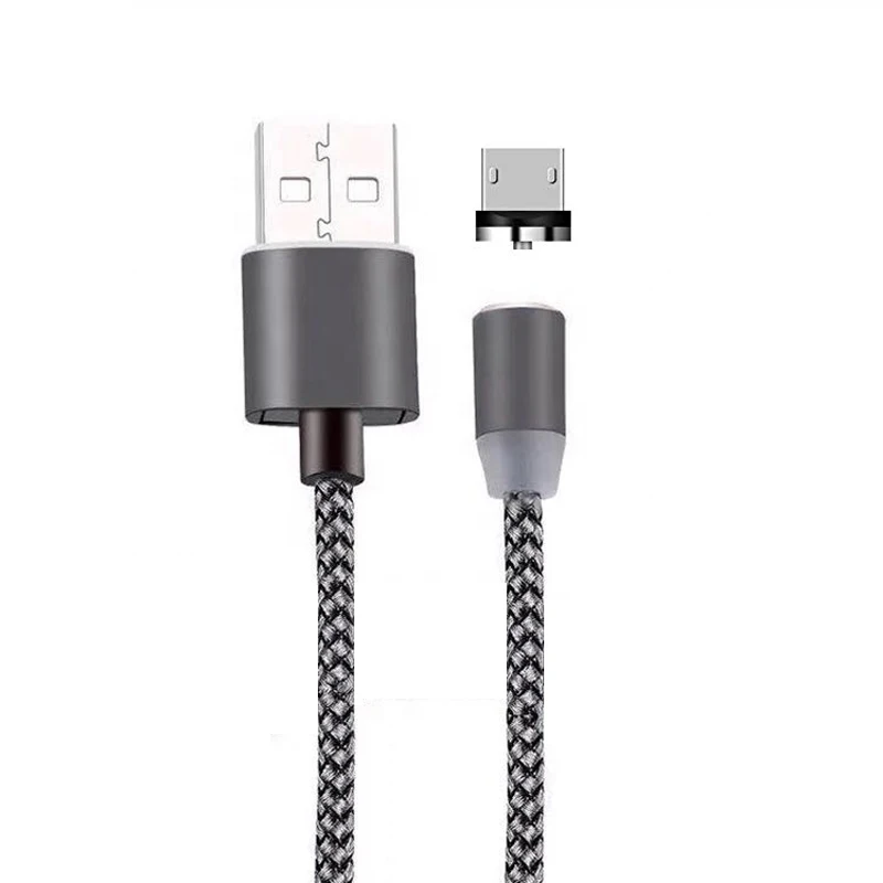 1 м Магнитный usb-кабель для быстрой зарядки Тип USB C кабель магнит Зарядное устройство для зарядки Micro usb кабель для мобильного телефона с USB кабель для передачи данных Шнур - Цвет: Серый