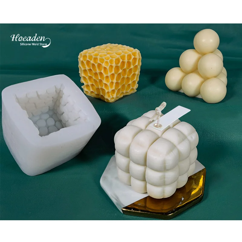 

Honeycomb Pattern Candle Mold Handmade Scented Silicone Candle Mould DIY Rubik's Cube Shape Candle Soap Silicone Mold Home Decor