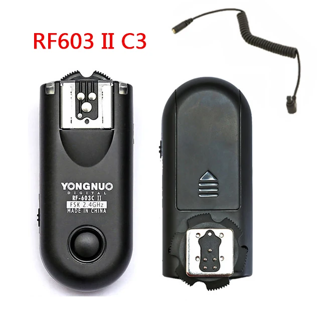 RF603 II C3 Светодиодная лампа для видеосъемки Yongnuo вспышка триггера RF-603II C RF603c C1 C3 II RF 603 2 трансиверы для Canon 5DII 1D 6D 7D 50D 60D 500D 600D 1000D ti5 ti6 - Цвет: RF603 II C3
