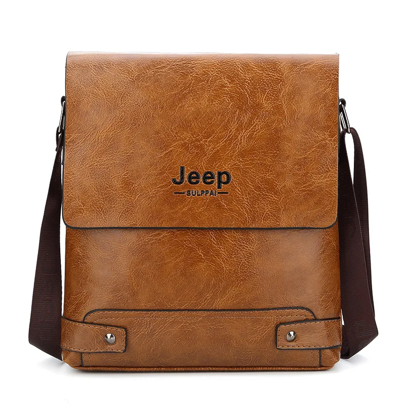 Мужская деловая сумка Jeep повседневная кожаная сумка-мессенджер с полосками 2020 |