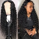 Парик из человеческих волос с глубокой волной, 13x 4, 28 Дюймов, 30 дюймов, 180 плотность