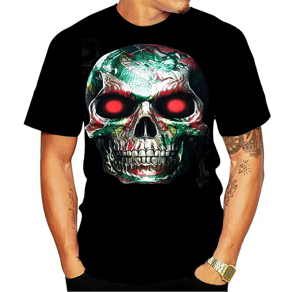 

2021 new Gothic style 3D printing unisex wide T-shirt casual sports cool short sleeve