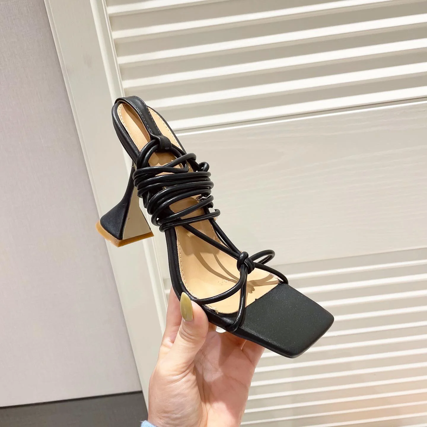 

Summer 2021 new fashion strap high heels thin heel sexy women's sandals 35-42
