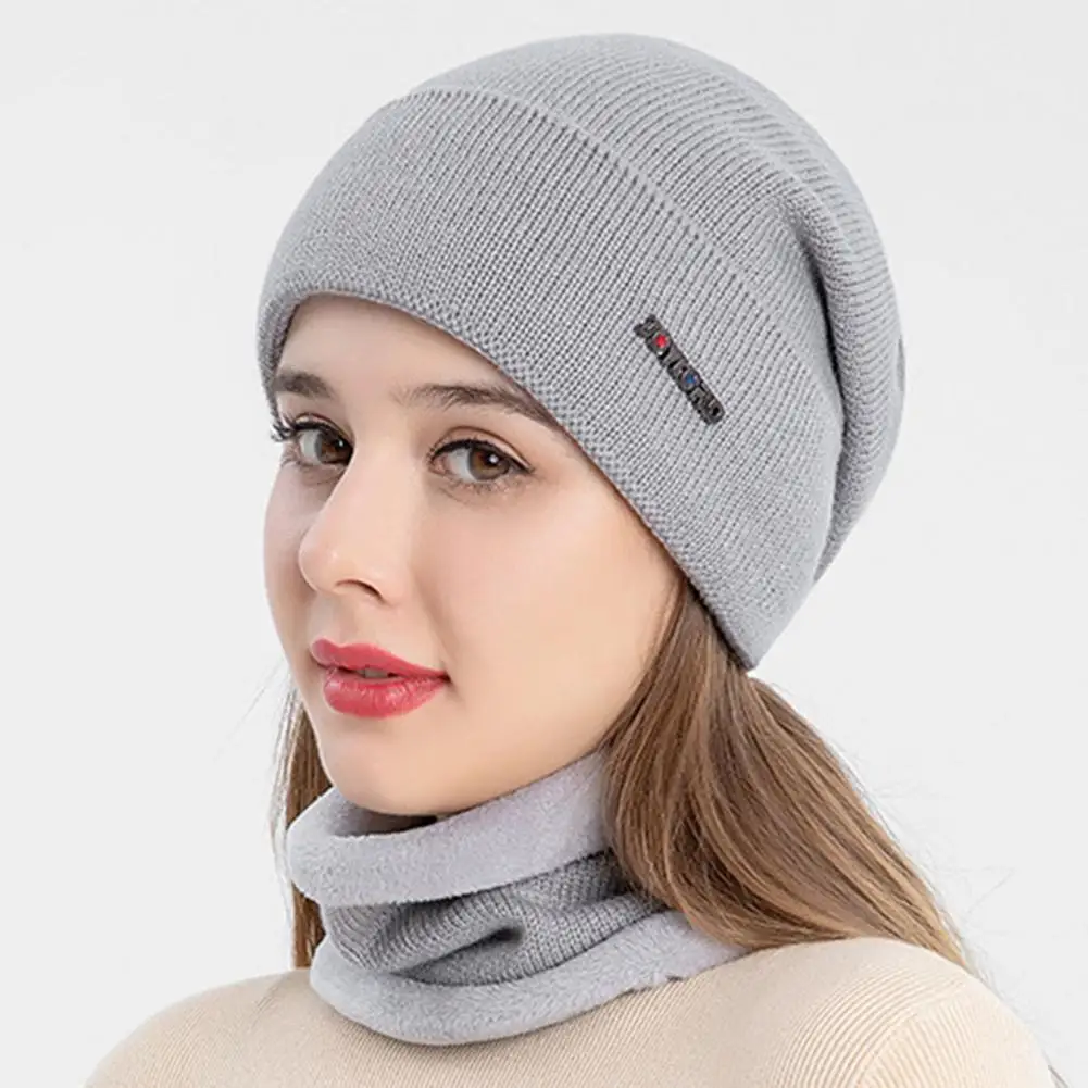 

1 комплект зимняя шапка шарф стильная утолщенная зимняя шапка шарф вязаная шапка шарф