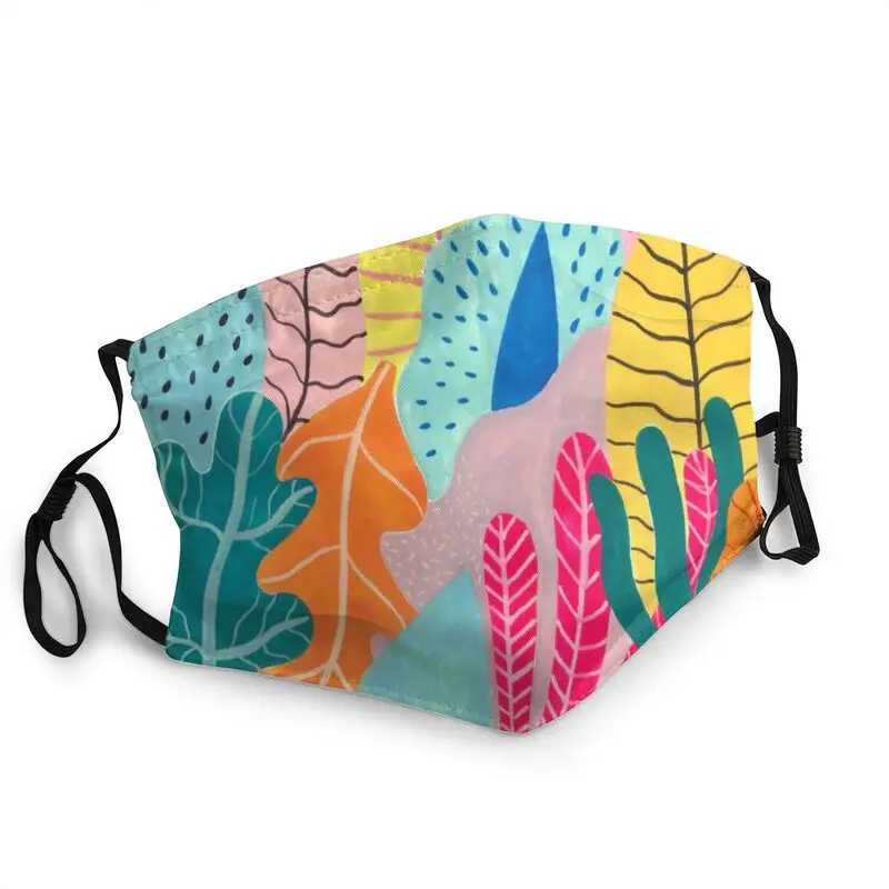 

Non-Disposable Candy Jungle Mask for Face Boho Flowers Floral Pattern Anti Haze Dustproof Protection Mask Respirator Muffle