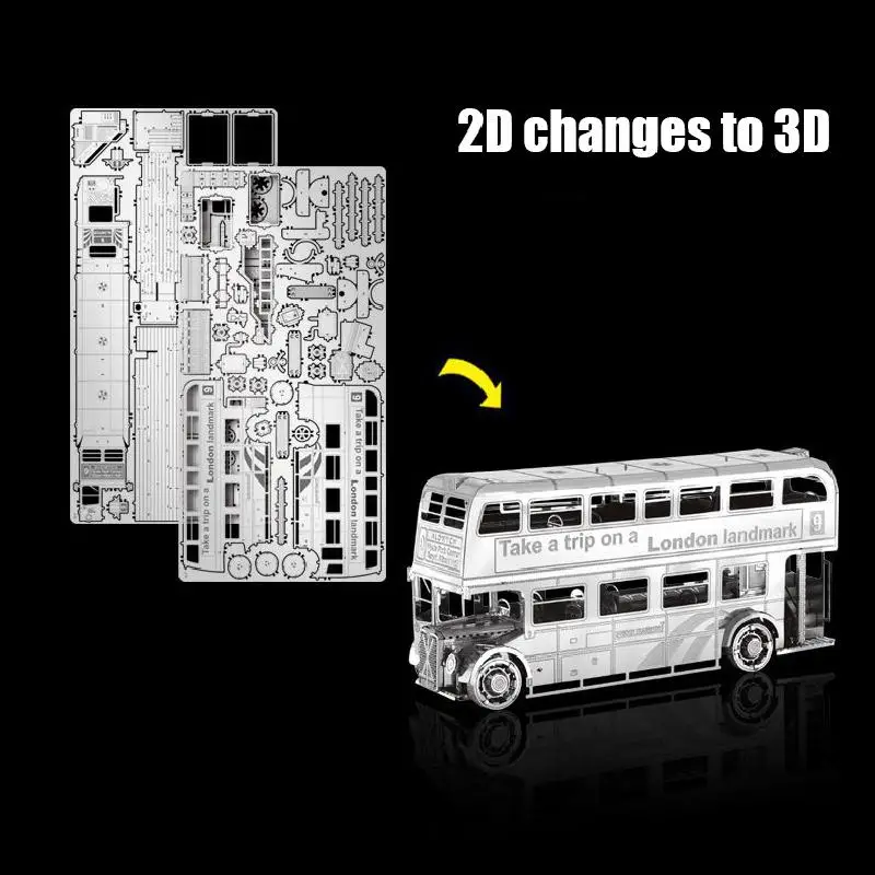 Набор металлических 3d-пазлов для сборки автомобиля сборка лондонского автобуса