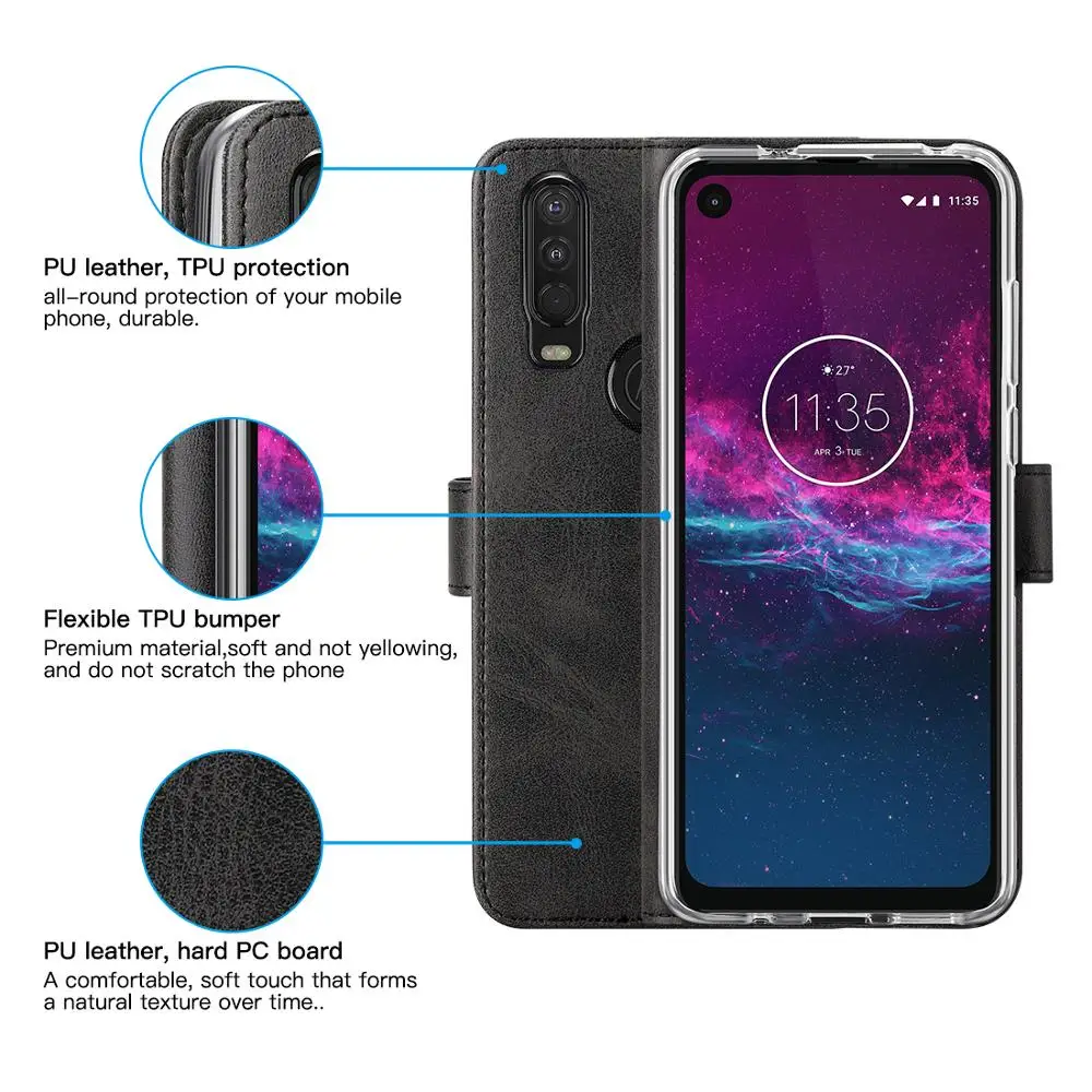 Чехол-книжка из натуральной кожи для Motorola Moto One | Мобильные телефоны и аксессуары
