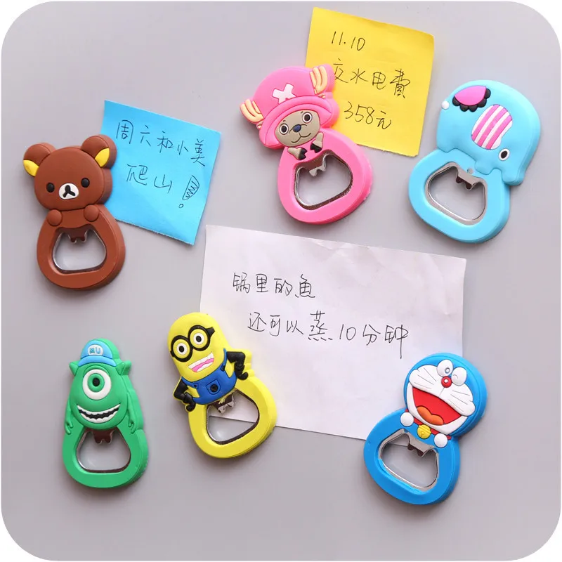 ПВХ мягкая пластиковая мультяшная открывалка для бутылок креативный мультяшный