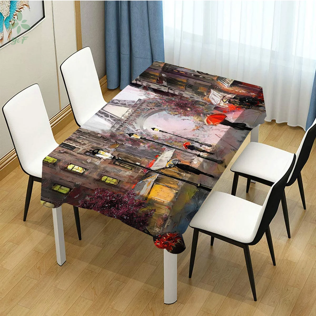 

Paris In Rain Tablecloth Unique Dining Decoration