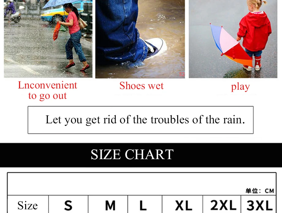 1 Pair Of PVC Waterproof Shoe Covers Reusable Overshoe Thickening Unisex Non-slip Rain Boots Set Fishing Waterproof Rain Boots