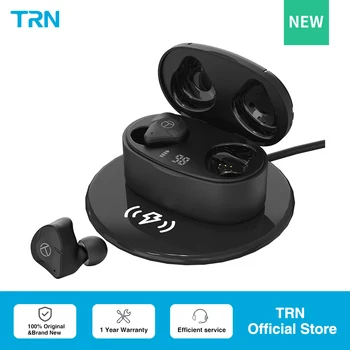 TRN T300 TWS 2BA + 1DD 5.2 Fone auricolari compatibili con Bluetooth True Double Headset In-Ear HIFI Sport ricarica Wireless per Xiaomi