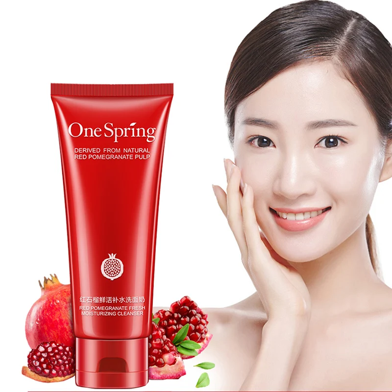 

Red Pomegranate Gentle Facial Cleanser Remove Residual Makeup Deep Cleansing Refreshing Oil-control Shrink Pores Face Cleanser