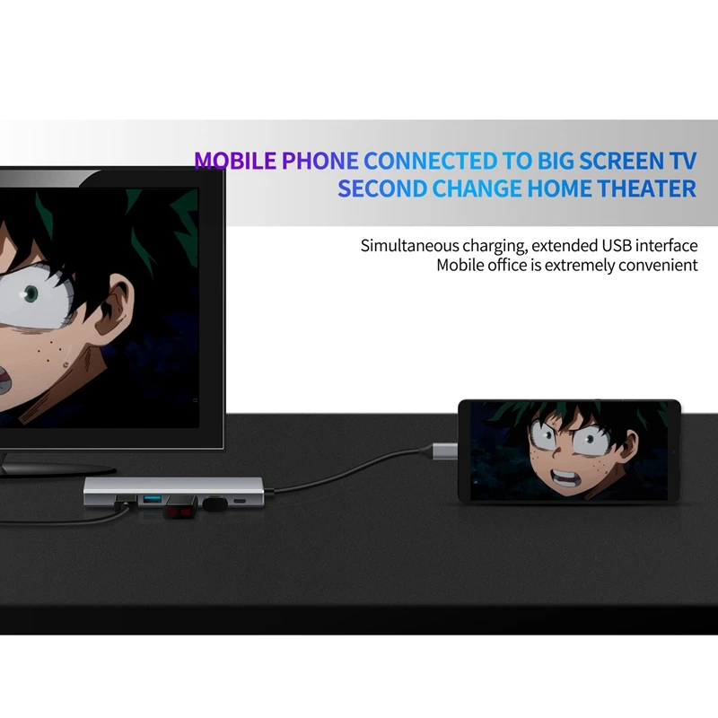 

USB C Hub for Pro/Air, iPad Pro 6IN1 USB C Hub with VGA, 4K HDMI USB C Power Delivery, 3 USB 3.0 Hub