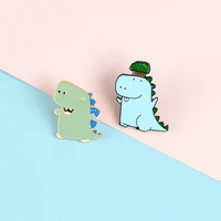 tyrannosaurus rex enamel pins custom dinosaur brooches for bag clothes lapel pin cute animal badge jewelry gift for kids friends