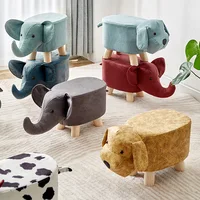 Children's solid wood stool creative fashion home stool pretty doll stool authentic wooden low stool for Kids Creative elephant stool with cartoon