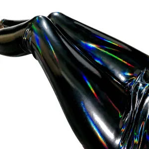 Женские леггинсы с жидкостью, сексуальные черные голографические леггинсы, Эластичные Обтягивающие плотные леггинсы с флисовой подкладкой и высокой талией