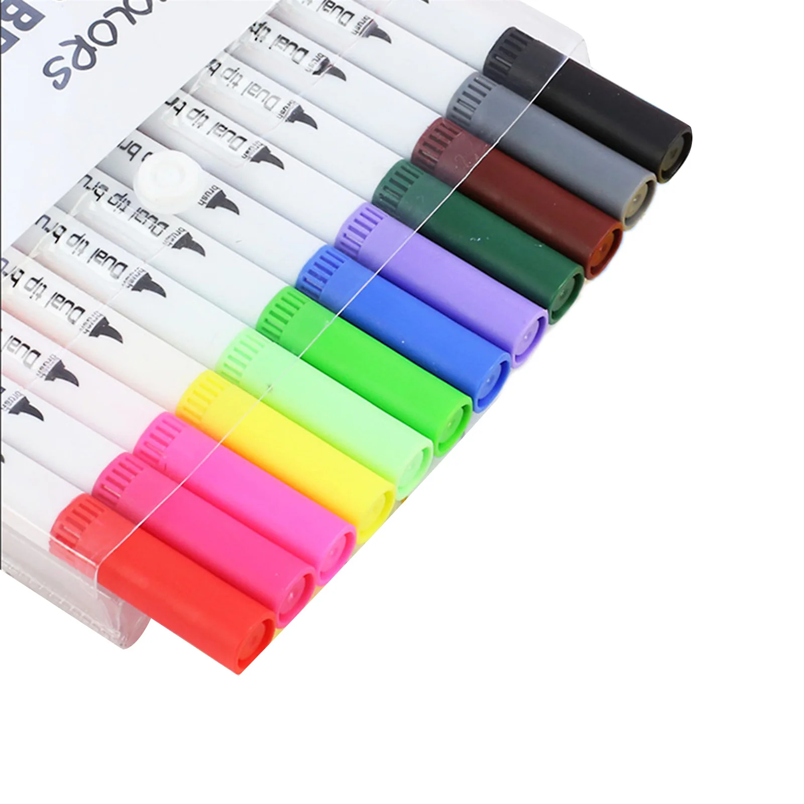 

12/24/36 Color Watercolor Pen Kit Double-headed Soft-tip Needle Tip Water-based Painting Pen Set For Diy Craft Art Pen Kids Gift