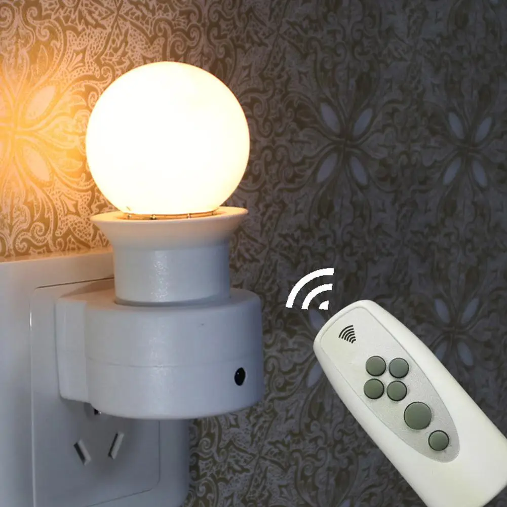 

Intelligent LED Remote Control Lights Bedroom Bedside Lamp Wall Socket Plug Night Light+Switch Time Setting Three modes Dimming