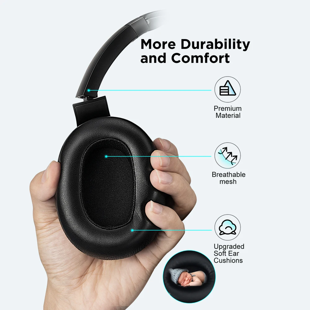 

Original COWIN E9 Bluetooth Headphones Wireless Earphone Active Noise Cancelling Headphones Over Ear with Mic APT-X HD Sound ANC