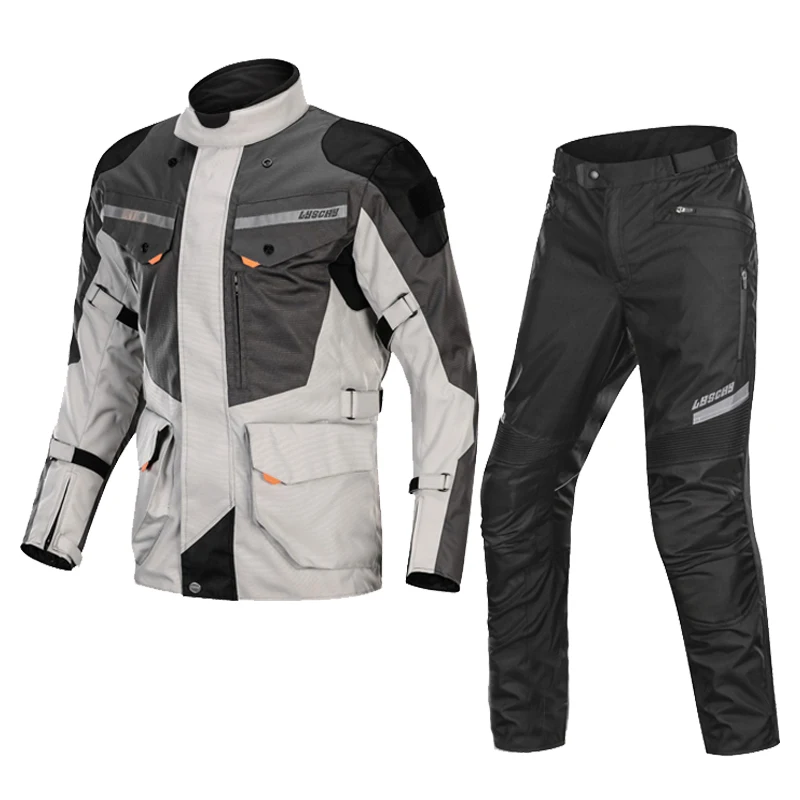 LYSCHY высокое качество мотоциклетная куртка и брюки костюм со съемными CE