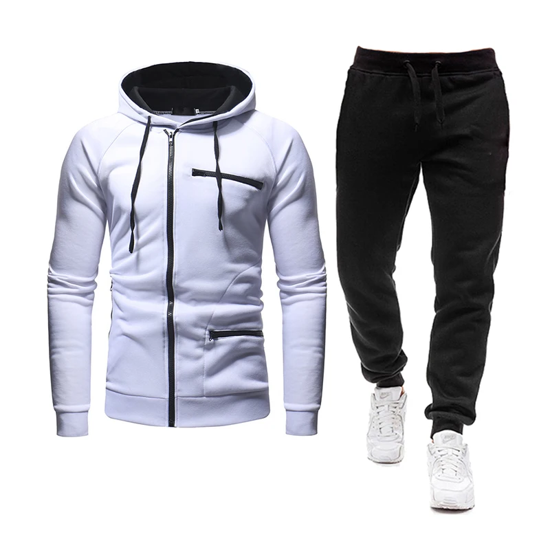 

Autumn Spring Man Tracksuit Two Piece Set Sports Suit Zip up Jacktets Men's Sweatshirts and Pants Outfit Male Clothes Size M-3XL