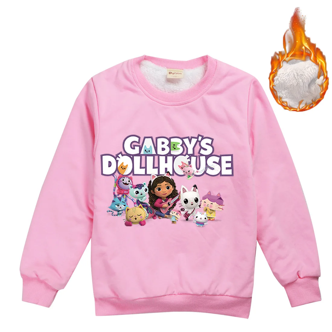 Winter Gabbys Dollhouse Clothes Kids Cats Tastic Warm Coat Girls Thicken Plush Fleece Hoodie Children Clothing Boys Sweatshirts