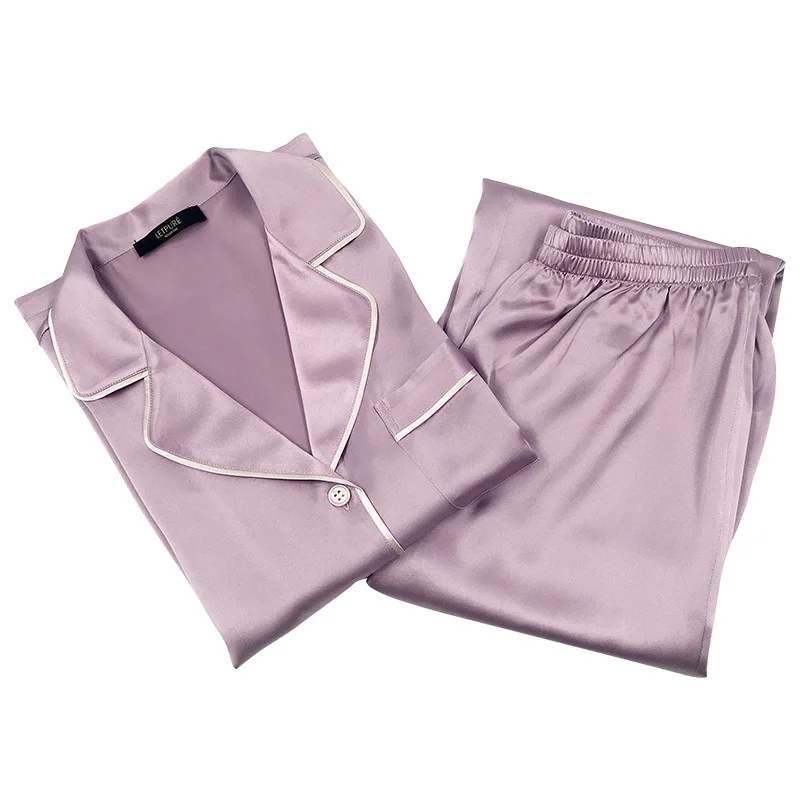 Maison Gabrielle Classic 2 Pieces Silk Pajamas Set Women's Lougewear 100% Pure Mulberry Silk Charmeuse Long Sleeve Sleepwear
