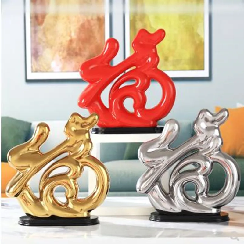 

Creative ceramic Chinese blessing model artwork, home office restaurant bar desktop decoration crafts