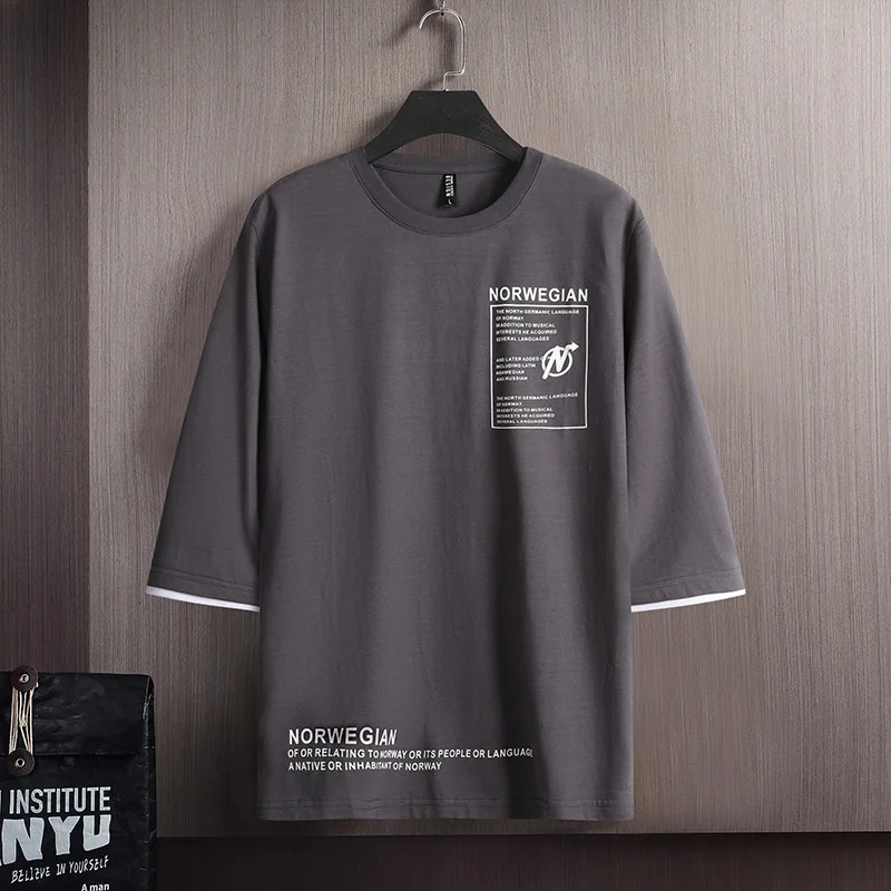 Свободные мужские футболки модные крутые 2022 летние с короткими рукавами