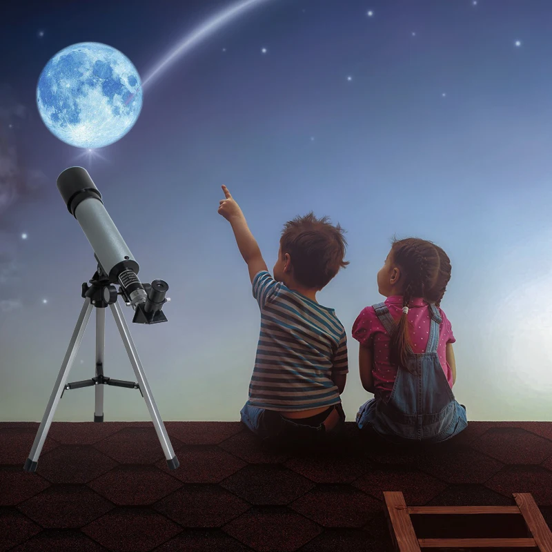 

Gift Astronomical Telescope 360 Rotatable Monocular Telescope 360 mm Table Telescope with Tripod f/ Beginner Travelling Watching