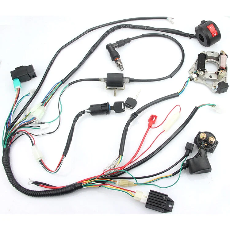 Полный Электрический жгут проводов CDI Coil Kill Switch C7HSA Свеча зажигания 50cc 70cc 90cc 110cc 125cc