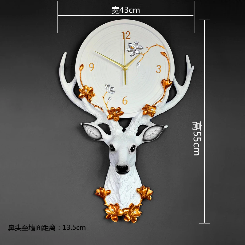 Настенные часы с изображением оленя в европейском стиле креативные Роскошные
