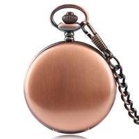 blackgoldrose goldensilver color smooth quartz pocket watches men women fashion thick chain retro necklace fob watch for gift
