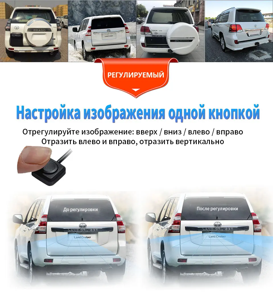 Для Toyota Land Cruiser LC 100 120 200 Prado 1080P Автомобильная HD камера заднего вида с ночным видением автомобильная Система помощи при парковке