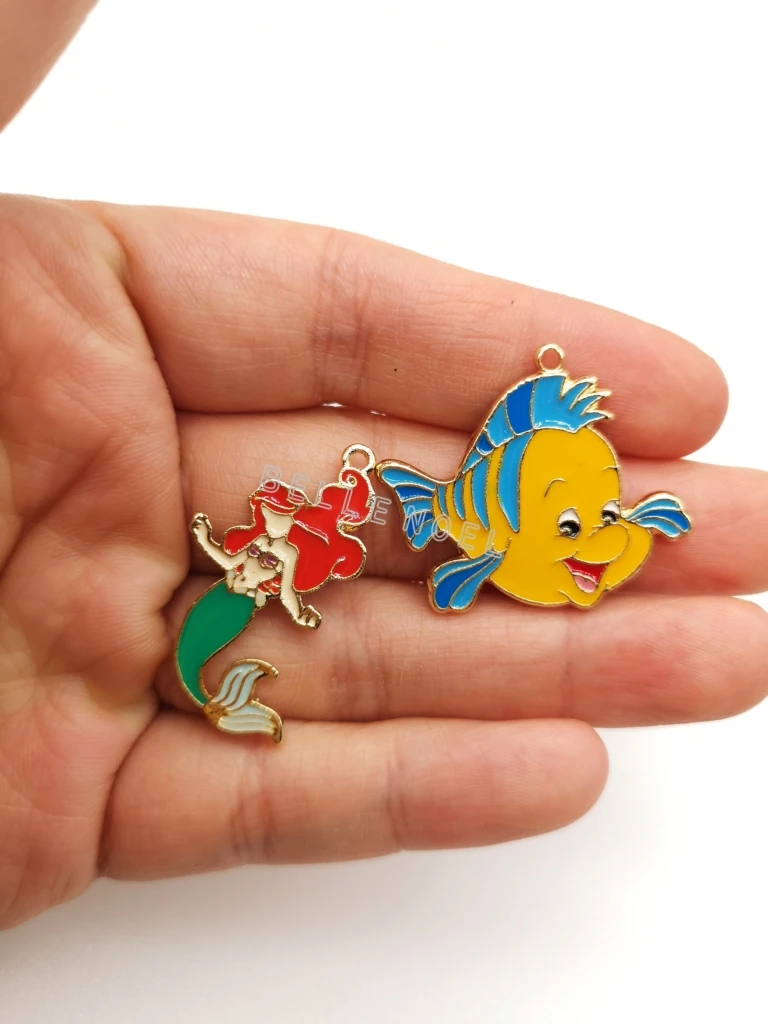 Оптовая продажа Бесплатная доставка 50 шт Русалка принцесса DIY Металлические