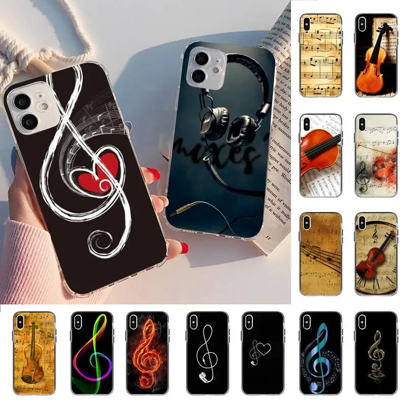 

MaiYaCa Musical Notes Violin Classical Phone Case for iPhone 11 12 13 mini pro XS MAX 8 7 6 6S Plus X 5S SE 2020 XR cover