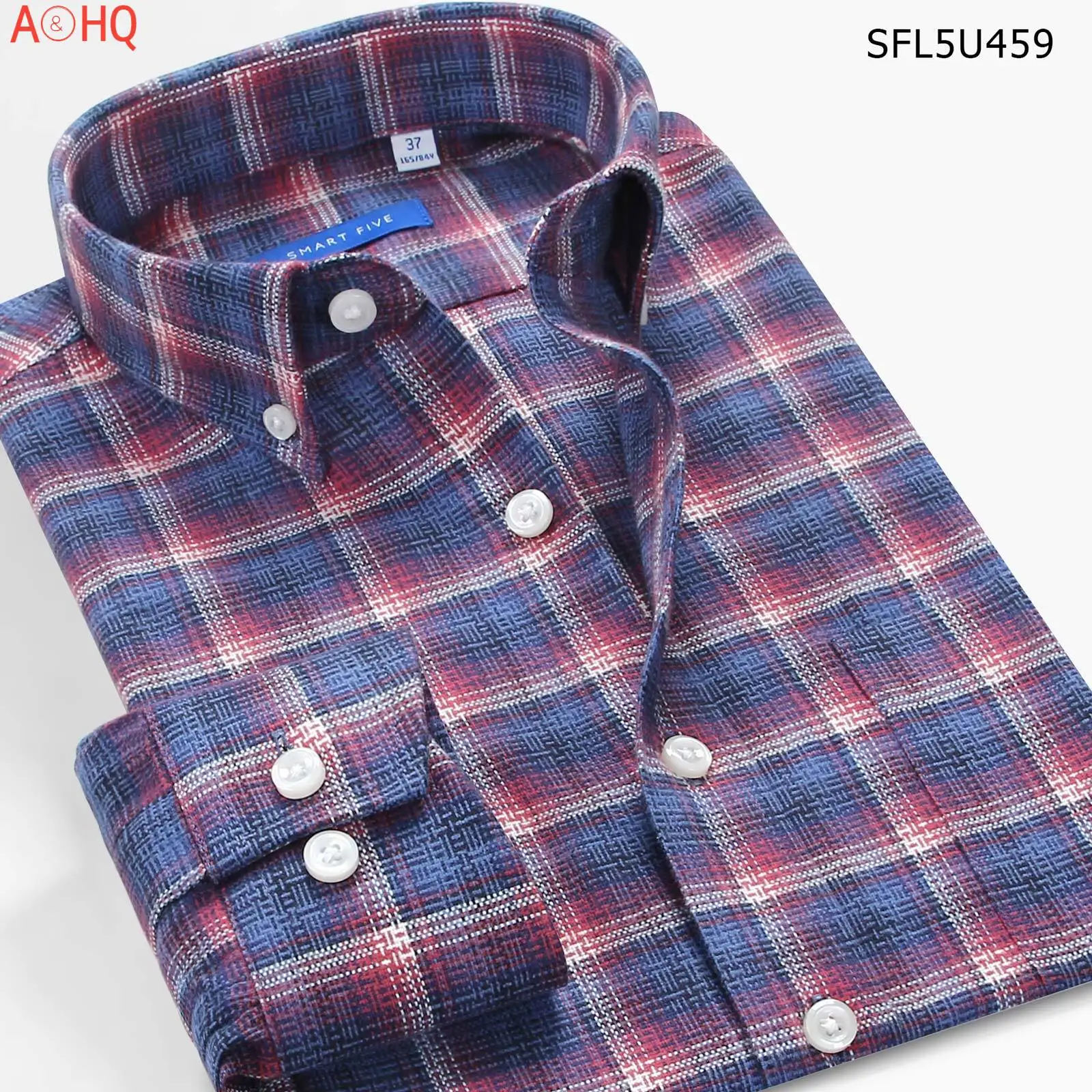 Smart Five Plaid Casual Shirts Men Long Sleeve Thick Flannel Winter Mens Shirts Clothes