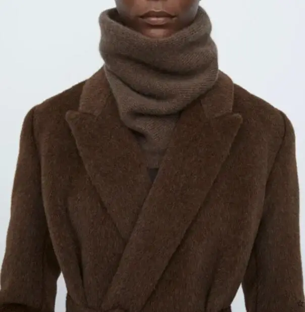 

Woman Cashmere collar hazel melange Brown Black Warm Scarf 2021