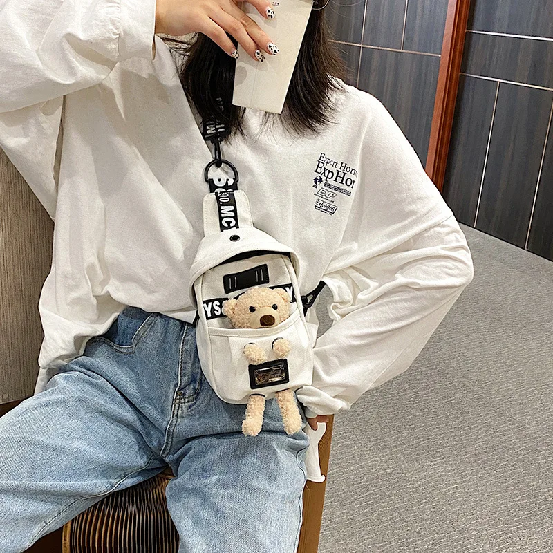 2021Korean Street children fashion waist bag boy girl cute cartoon kindergarten shoulder bag coin purse wild princess chest bag