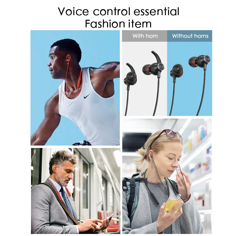 Bluetooth 5 0 Беспроводные спортивные наушники стерео сабвуфер подвесной шейный