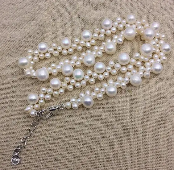 

Unique Pearls Jewellery White Color 4mm 8mm Round Genuine Freshwater Pearl Chokers Necklace Charming Wedding Birthday Women Gift