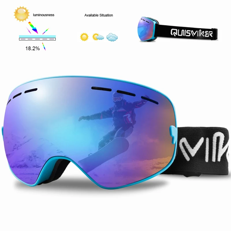 QUISVIKER, брендовые двухслойные противотуманные лыжные очки, очки для сноуборда, снегохода, лыжная маска - Цвет: SQ5