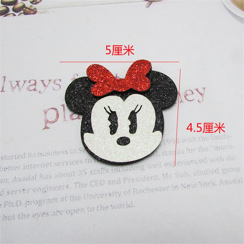 10 шт. блестящая ткань Микки ватные нашивки Маус аппликации для поделок своими