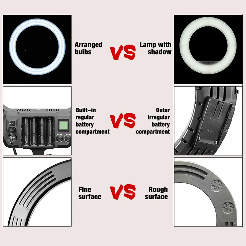 16 дюймов 320 шт. светодиодный кольцевой светильник с аккумулятором 3200 6500K